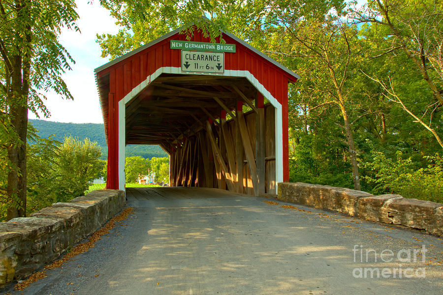 Rural New Germantown Covered Bridge Photograph by Adam Jewell