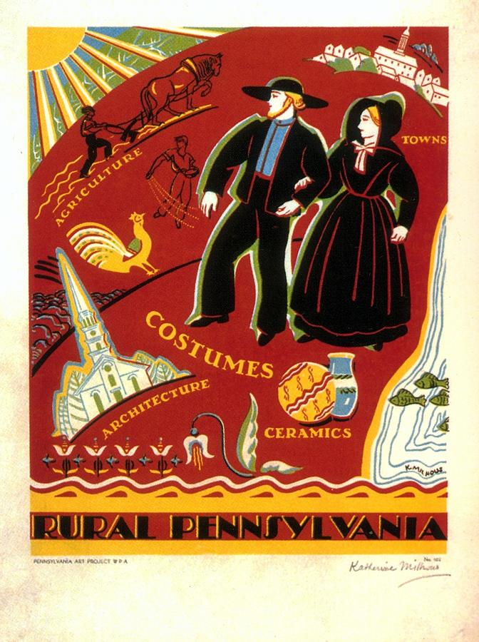 Rural Pennsylvania - Retro Travel Poster - Vintage Poster Mixed Media