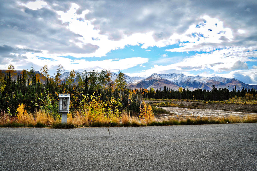 Rural Phone Booth - Alaska Highway Photograph by Cathy Mahnke