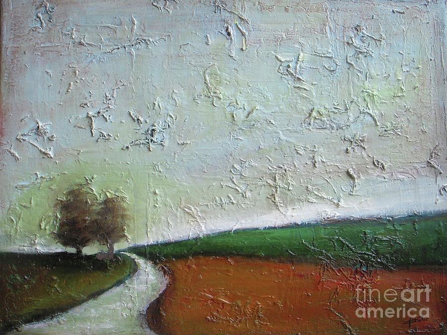 Rural road - landscape painting Mixed Media by Vesna Antic