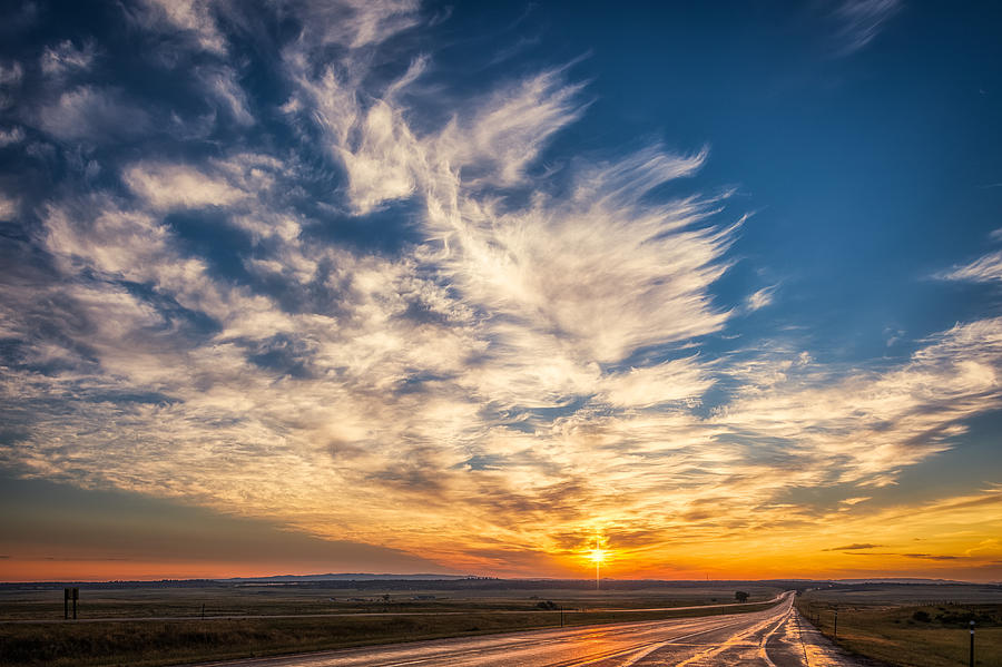Rural Road Sunset Photograph