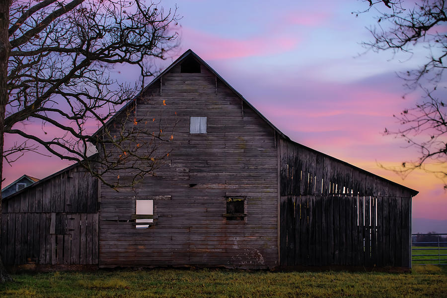 Barn Photograph - Rural Skies of Dusk - Rustic Barn Photography by Gregory Ballos