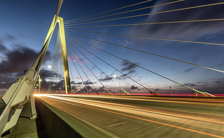 Rush Hour - Ravenel Bridge Charleston SC Photograph by Donnie Whitaker