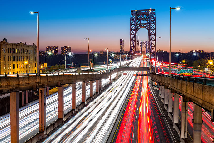 Rush hour traffic on George Washington Bridge Photograph by Mihai Andritoiu