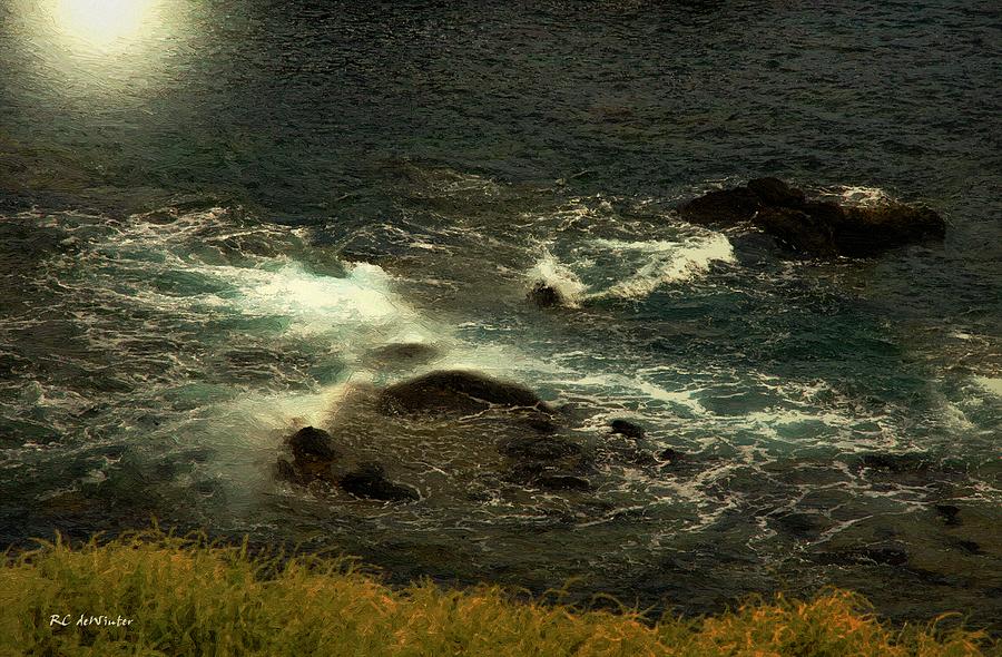 Rushing Over the Rocks Painting by RC DeWinter