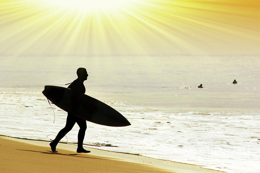 Summer Photograph - Rushing Surfer by Carlos Caetano