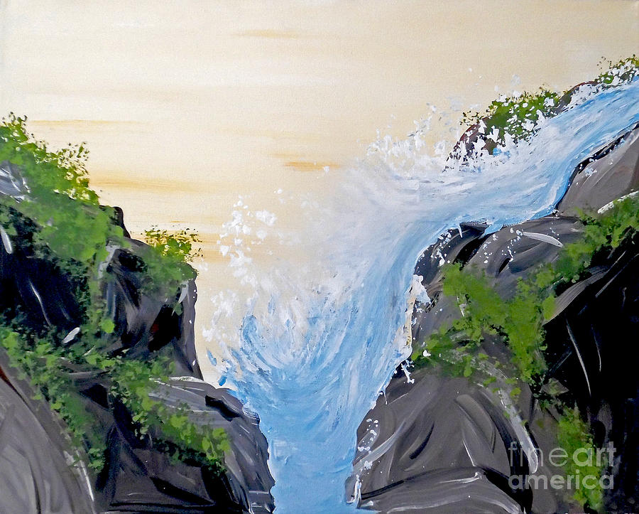 Rushing Water Painting by Jilian Cramb - AMothersFineArt