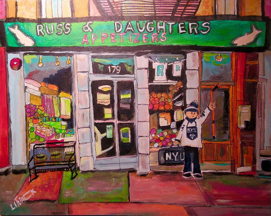 Russ and Daughters New York Painting by Michael Litvack