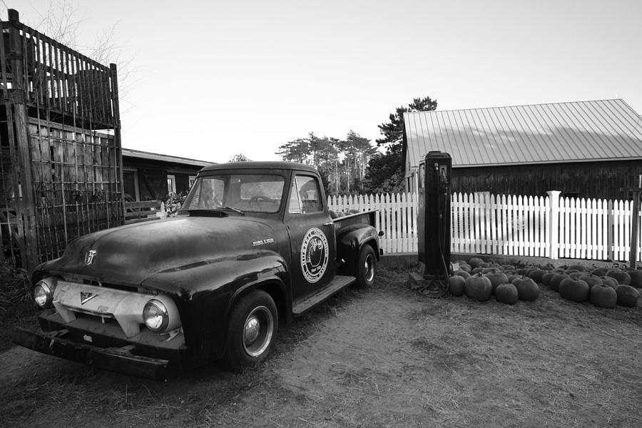 Russel Farms 1951 Ford F100 Black and White Photograph by Toby McGuire