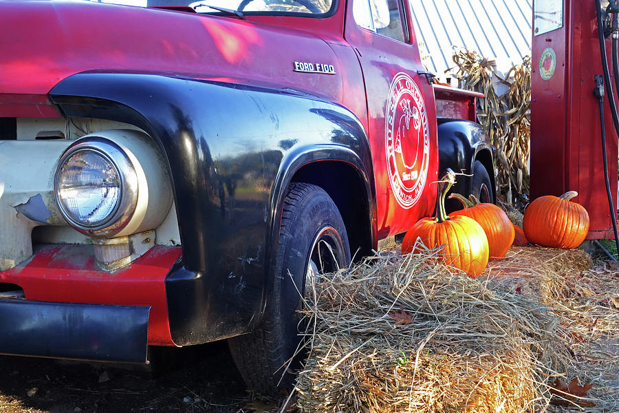 Russel Farms 1951 Ford F100 Gas Pumpkins Photograph by Toby McGuire