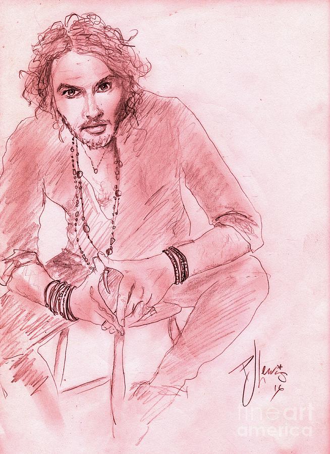 Russell Brand Drawing by PJ Lewis