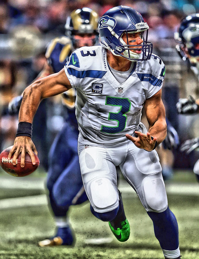 Russell Wilson Art 2 Painting by Joe Hamilton