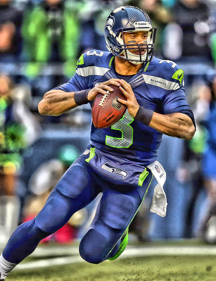 Russell Wilson Art 5 Painting by Joe Hamilton