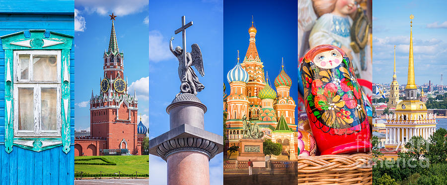Moscow Photograph - Russia collage by Delphimages Photo Creations