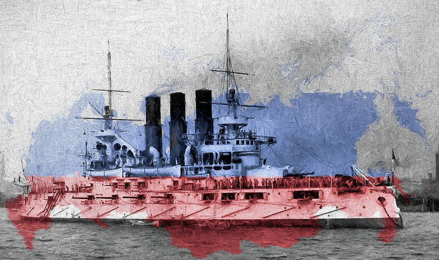 Russian Battleship Retvizan Digital Art by JC Findley