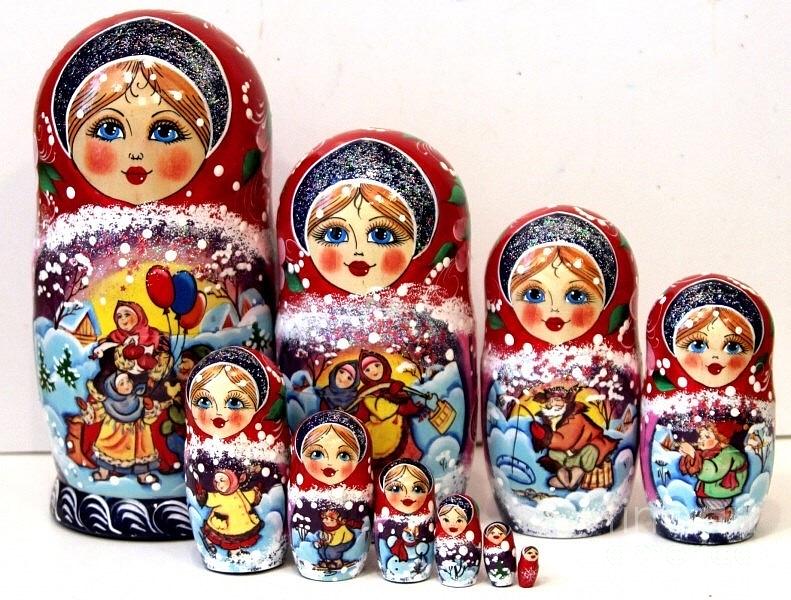 Matryoshka Doll Digital Art - Russian Christmas Joy by Viktoriya Sirris