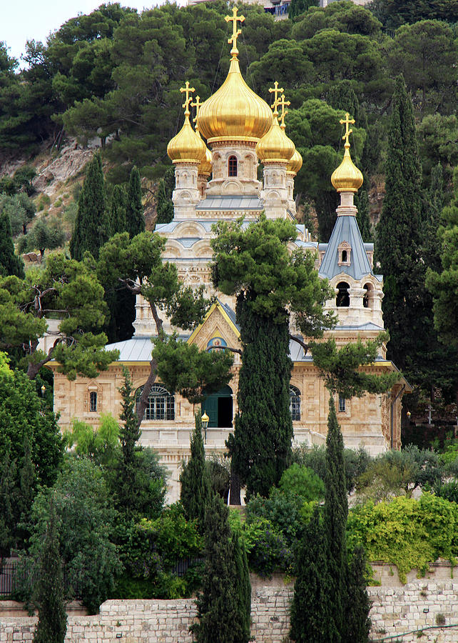 Russian Church Yellow Domes Photograph by Munir Alawi