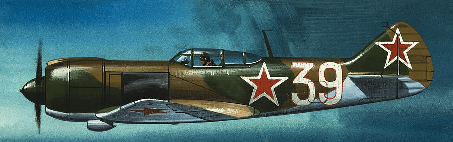 Russian Lavochkin fighter Painting by Wilf Hardy