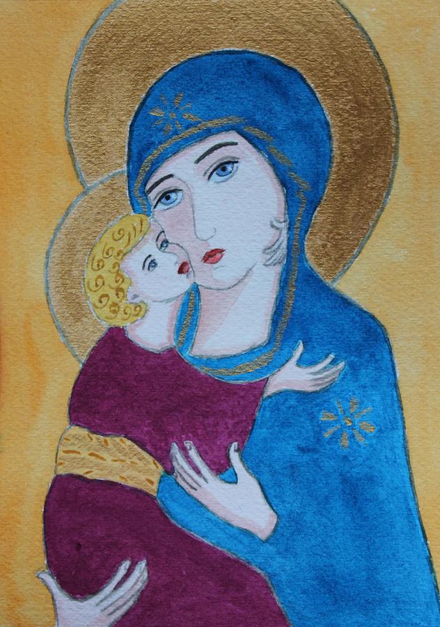Russian Madonna Painting by Vera Smith