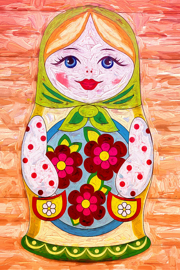 Russian Matruhska Nesting Doll In Colour Photograph