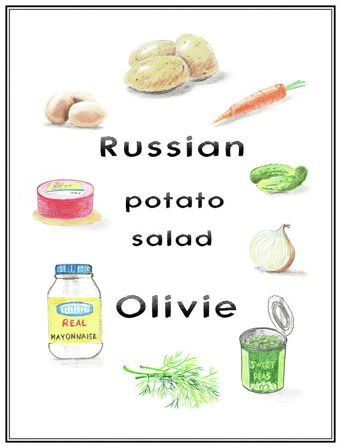 Russian Potato Salad Olivie Digital Art by Masha Batkova