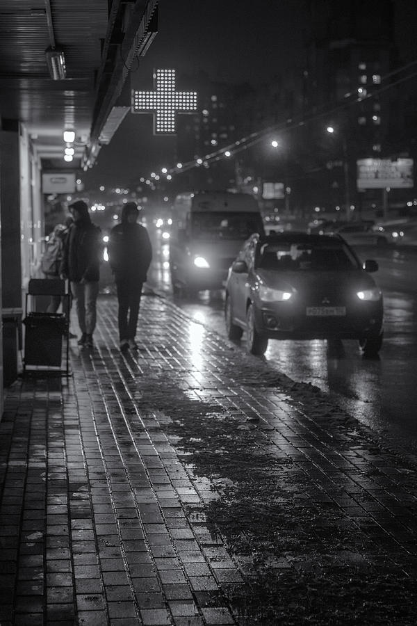 Russian Street Scene at Night 2015 Photograph by John Williams