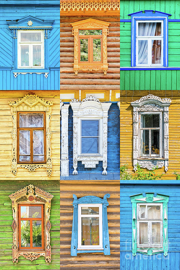Architecture Photograph - Russian windows by Delphimages Photo Creations