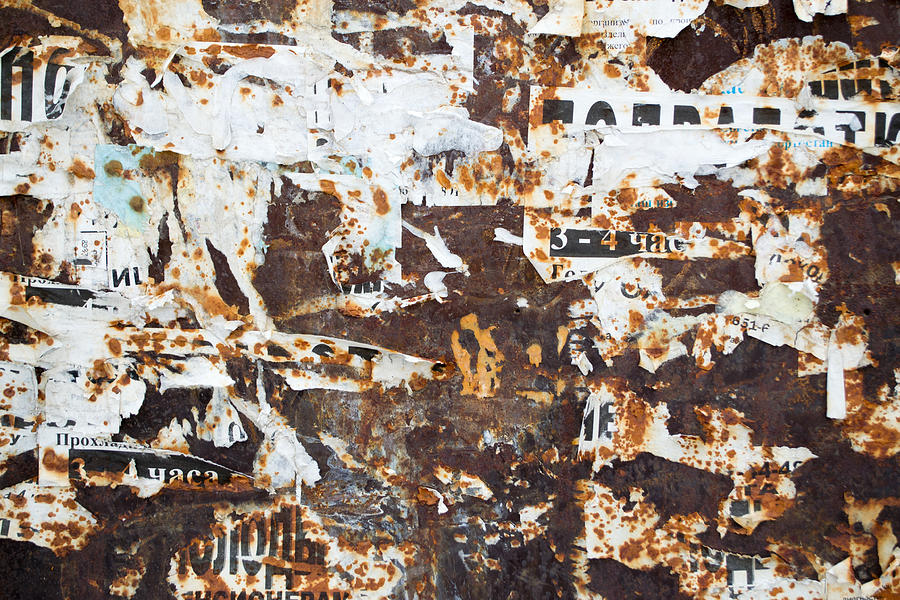 Rust and Torn Paper Posters Photograph by John Williams