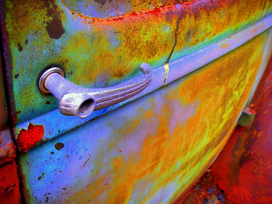 Rust Digital Art - Rust Bucket Door Handle by Mickey Murphy