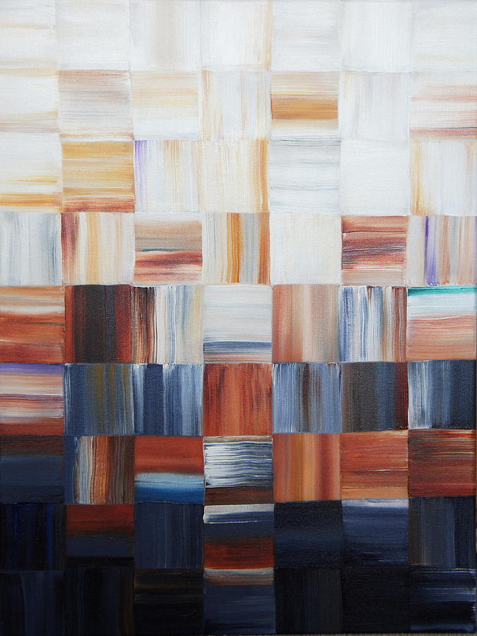 Rust Checkered Painting by Shiela Gosselin