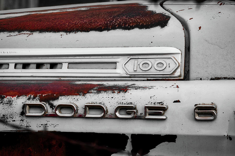 Rust Dodge 6 Selective Color Photograph by Jerry Fornarotto