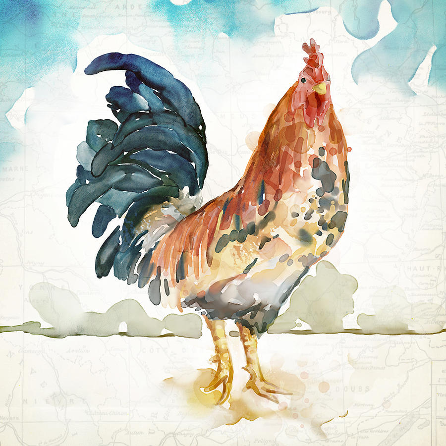 Rooster Painting - Rust Rooster by Mauro DeVereaux