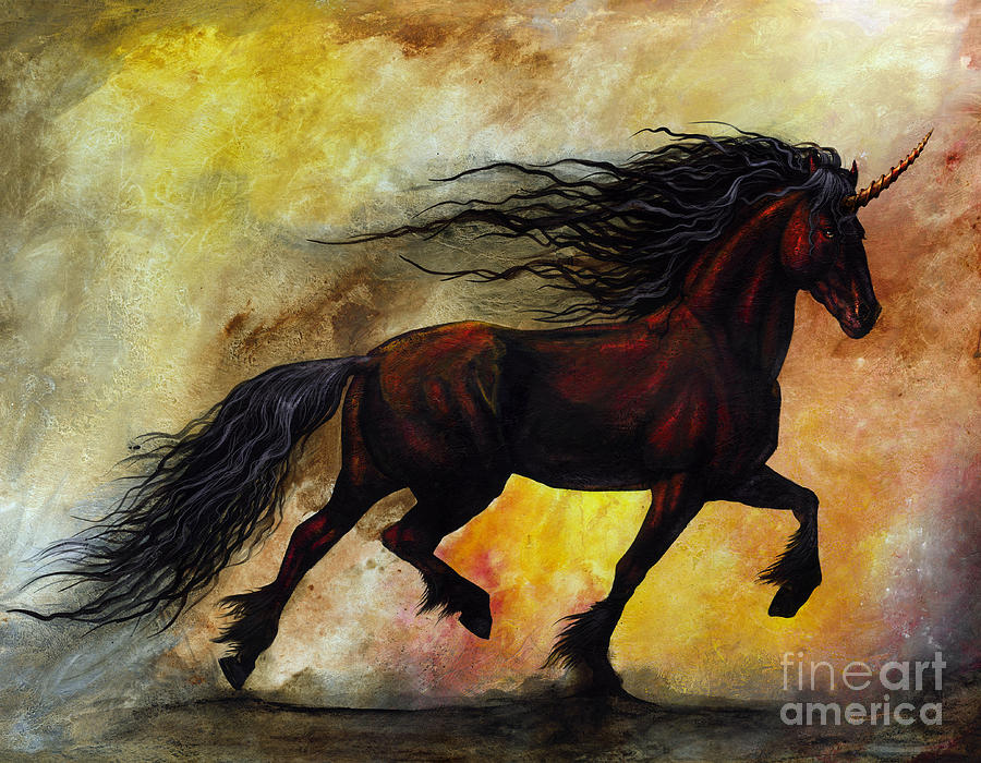 Unicorn Painting - Rust Unicorn by Stanley Morrison