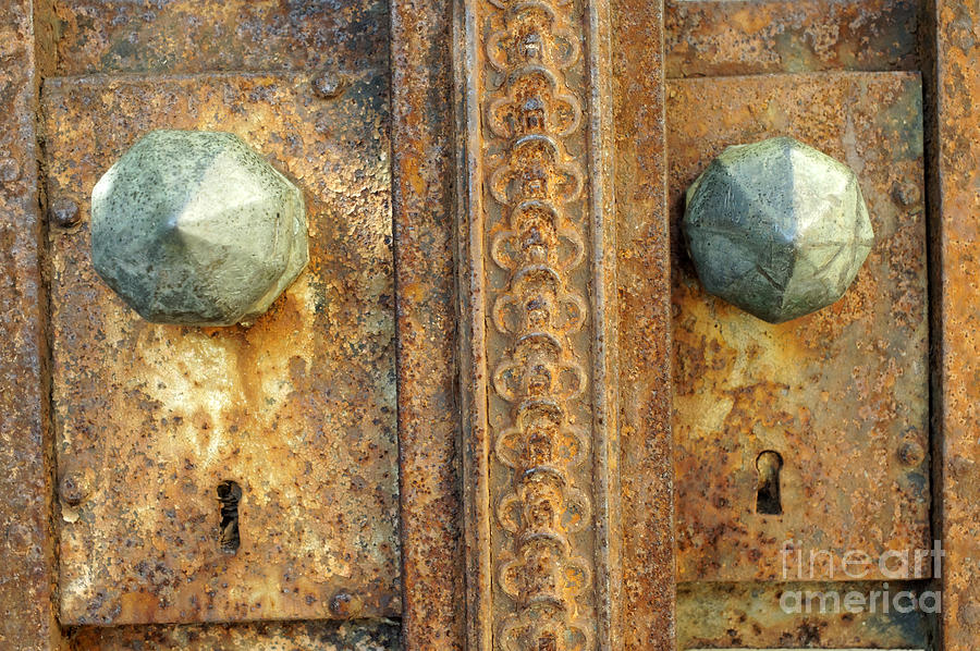 Door Photograph - Rusted Antique Locks by John  Mitchell