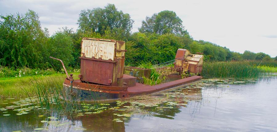 Rusted Barge on Royal Canal in Ireland Photograph by Kenlynn Schroeder