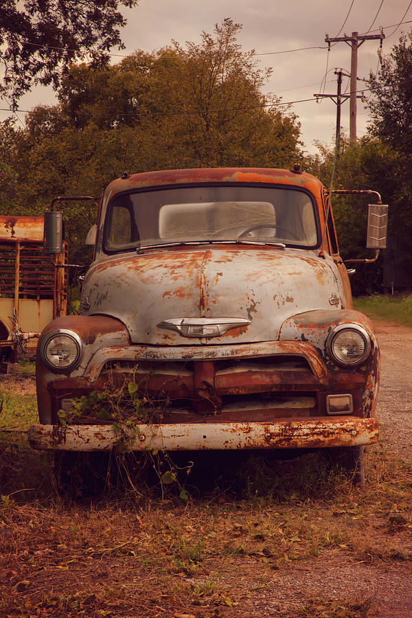 Vintage Photograph - Rusted Chevy Pickup Truck by Toni Hopper