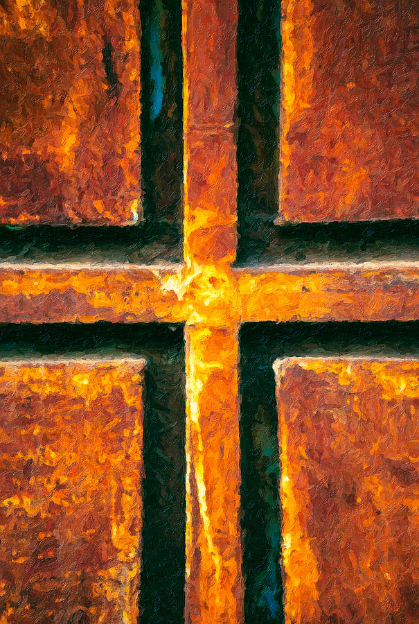 Rusted Cross Impressions Painting by Nilesh Bhange Rusted Cross Impressions Painting by Nilesh Bhange