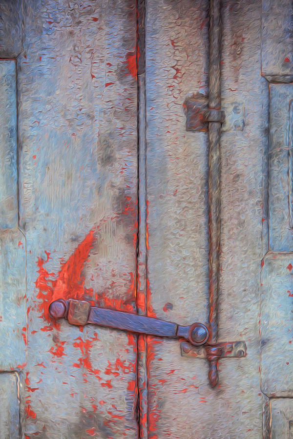 Rusted Iron Door Handle Painting by David Letts