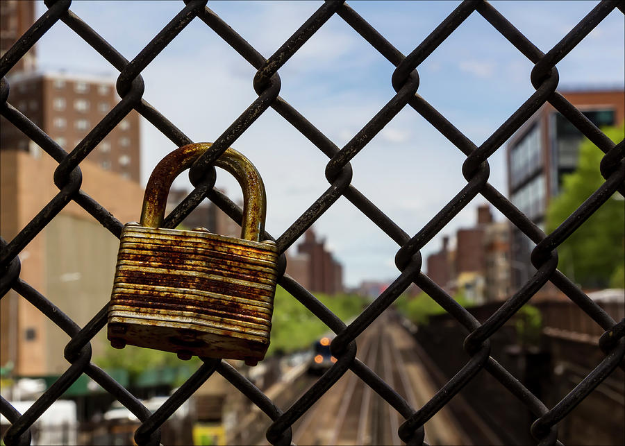 Rusted Lock on Chainlink Fence Photograph by Robert Ullmann