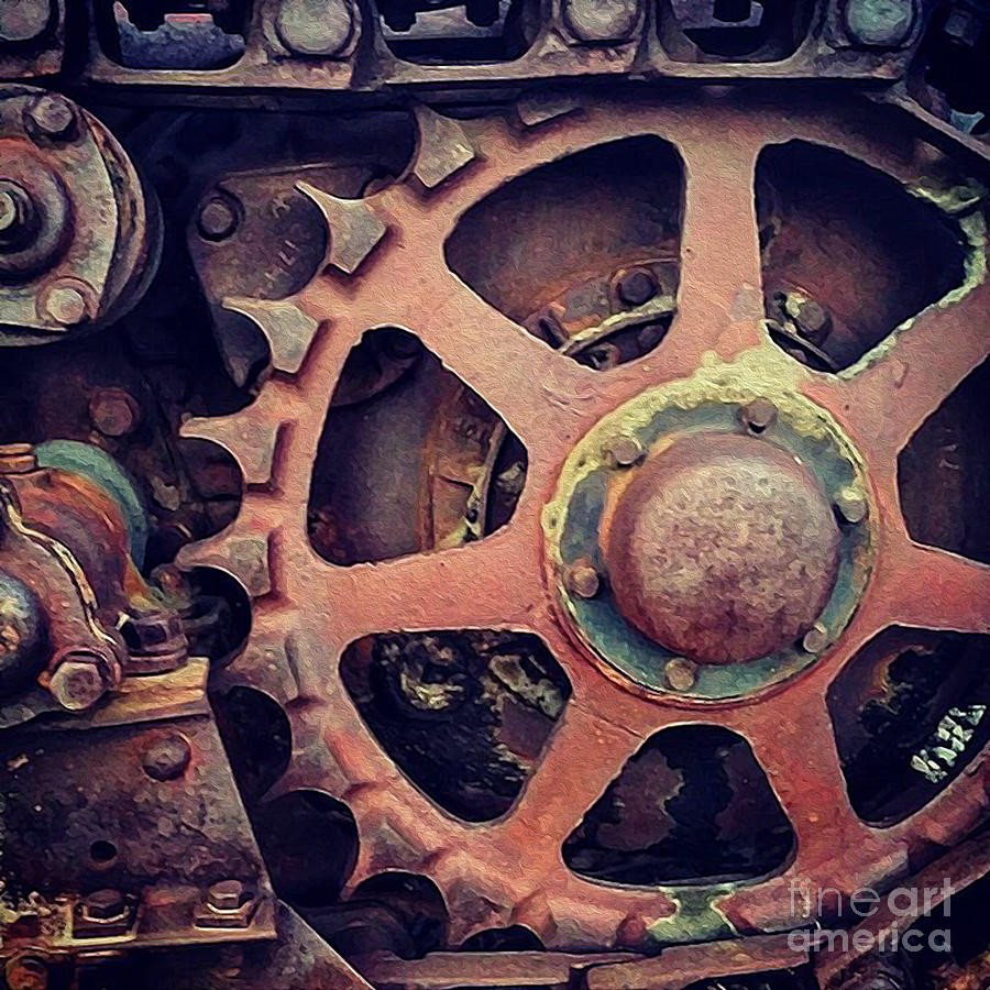 Tractor Wheel Photograph - Rusted Tractor Wheel by Gregory Dyer