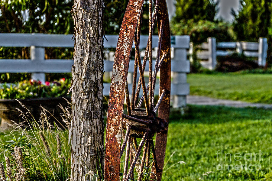 Rusted Wagon Wheel Photograph by William Norton