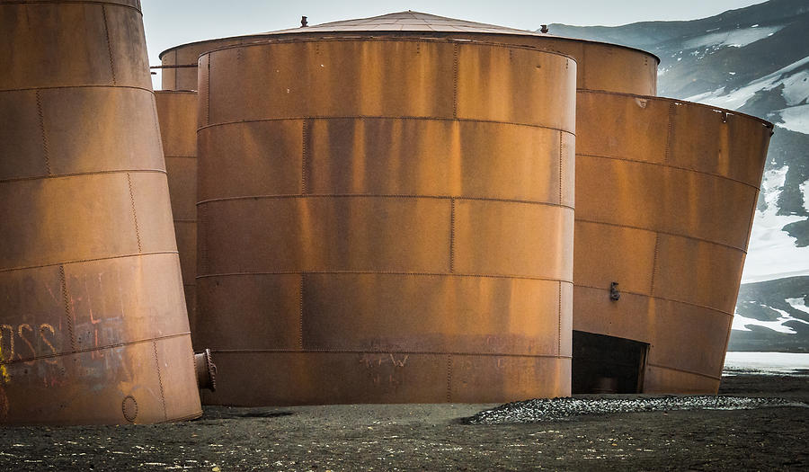 Rusted Whale Oil Tanks on Deception Island - Antarctica Photograph Photograph by Duane Miller