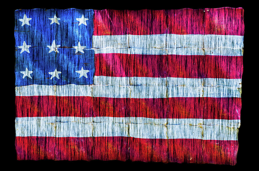Rustic American Flag Photograph by Debra Martz