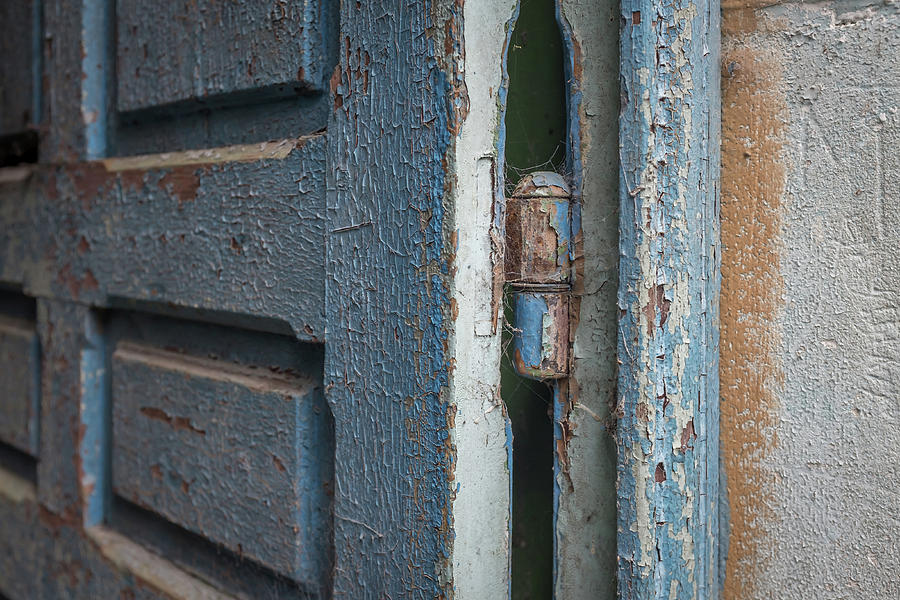 Rustic Photograph - Rustic Blue Door Close up by Georgia Clare