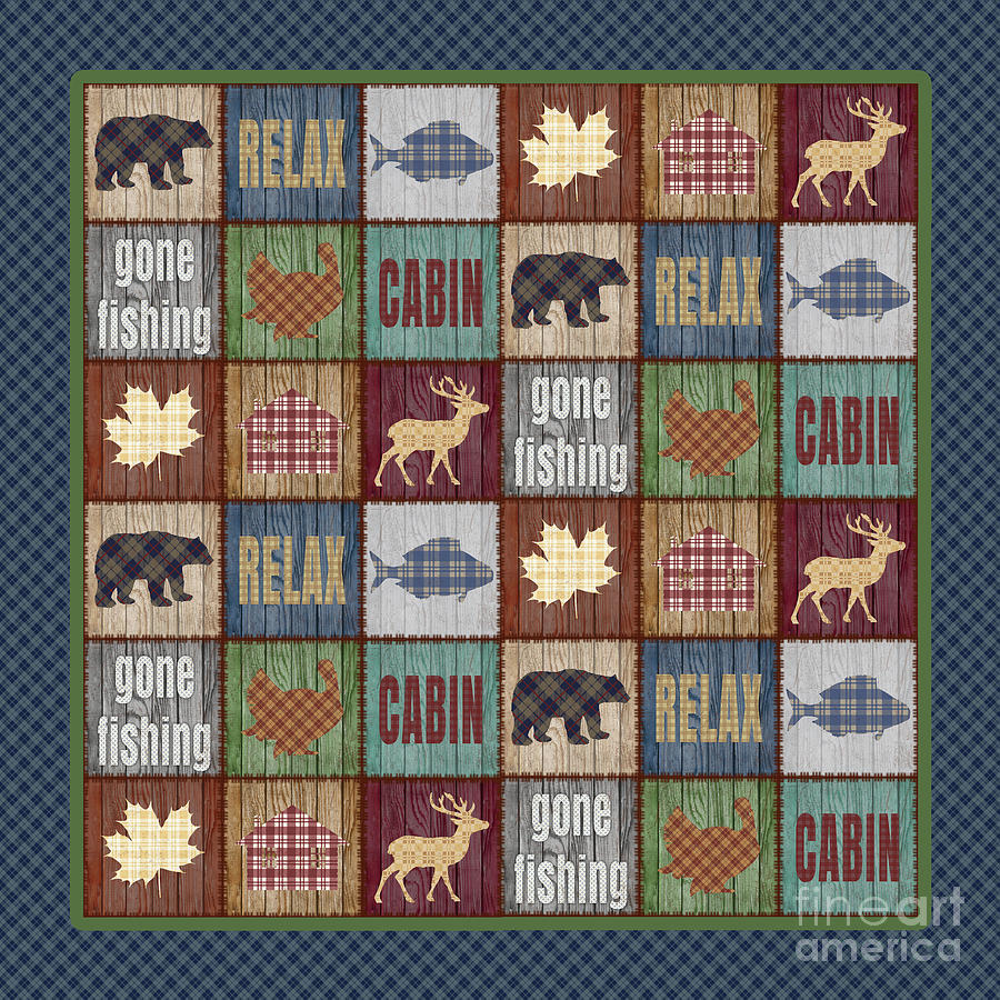 Rustic cabin Quilt Digital Art by Jean Plout