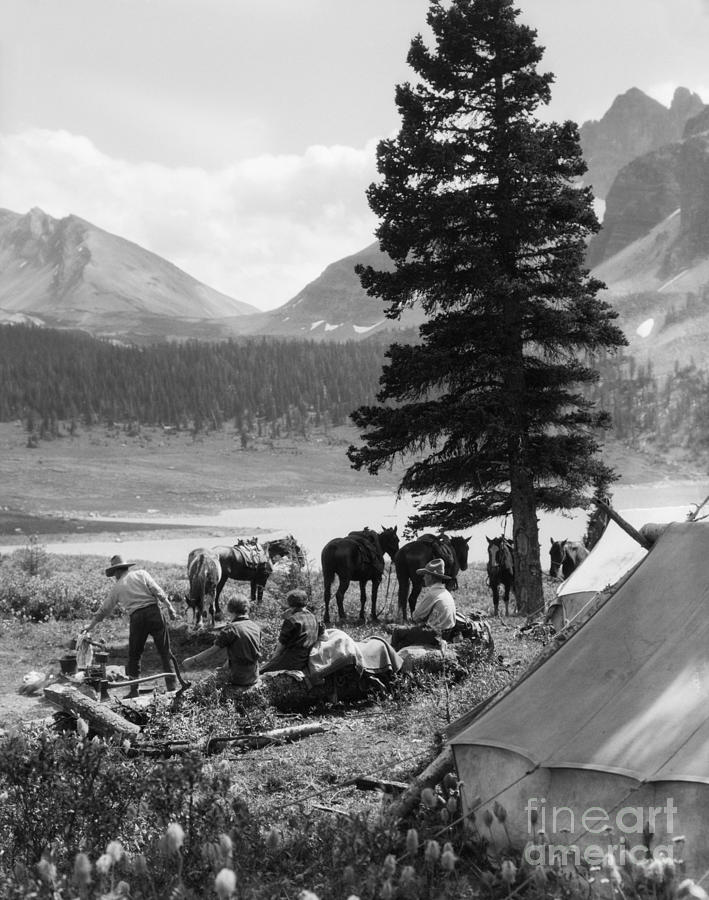 Rustic Campsite, Canada, C.1920-30s Photograph by H. Armstrong Roberts/ClassicStock