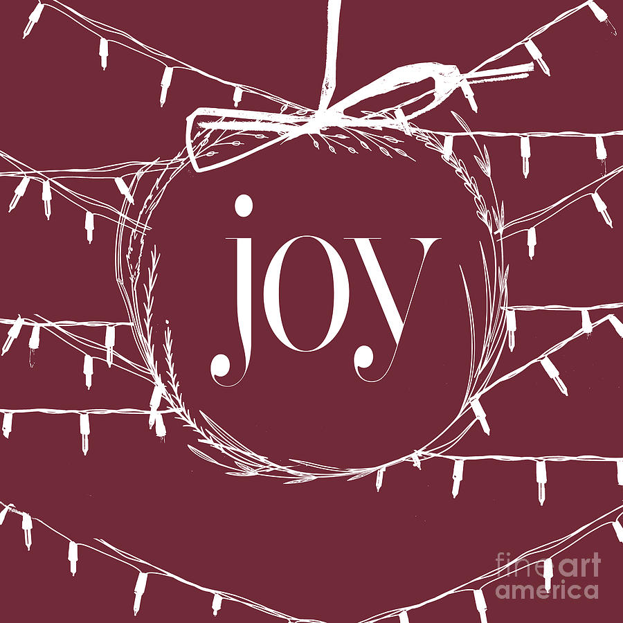 Rustic Christmas Joy Wreath Painting by Mindy Sommers