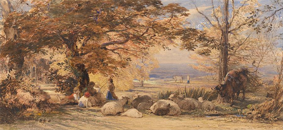 Rustic Contentment by Samuel Palmer. Painting by Celestial Images