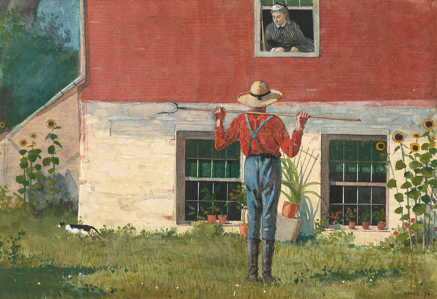 Rustic Courtship Painting by Winslow Homer