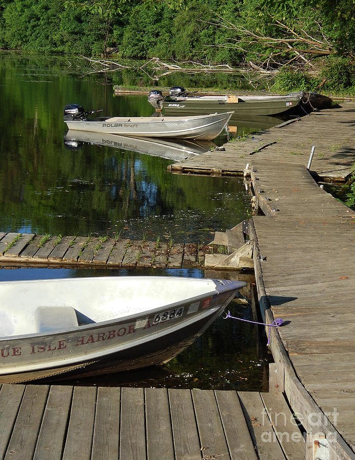 Rustic Dock With Boats Digital Art by Phil Perkins
